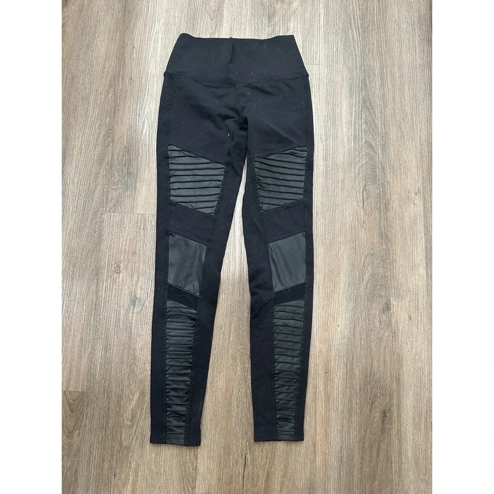 Alo Yoga Womens Size XS‎ Moto Leggings High Waist Black